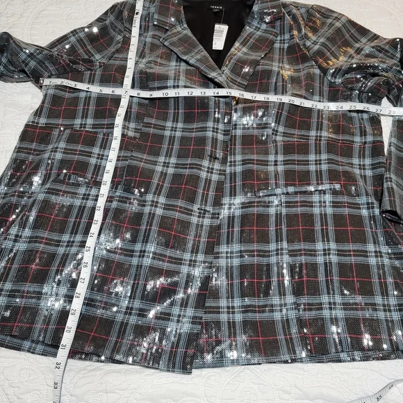 Torrid Gray Plaid Sequin Blazer - Picture 9 of 9